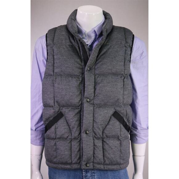 Isaora Gray Wool Down Puffer Vest Jacket Men's XL - Picture 2 of 9